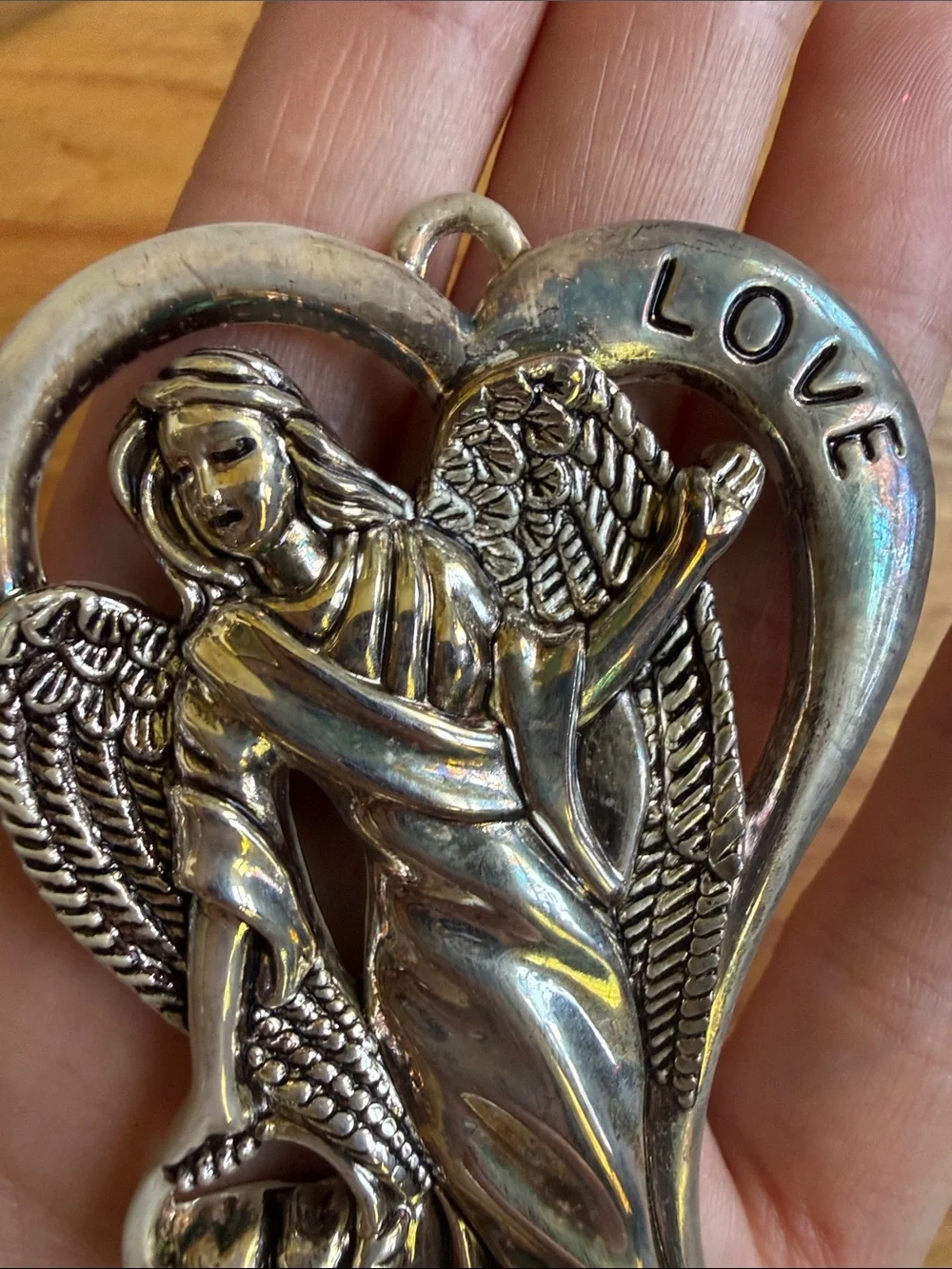 Gorham Silver Plated Angel Ornaments Hope Peace Love holiday Christmas decor